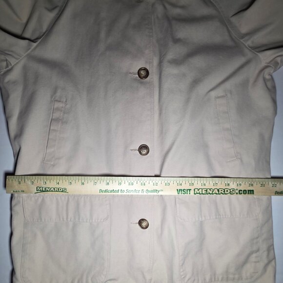 Coat Collectibles Womens Beige and Brown Button Up Short Trench Coat Size Small - Picture 11 of 15